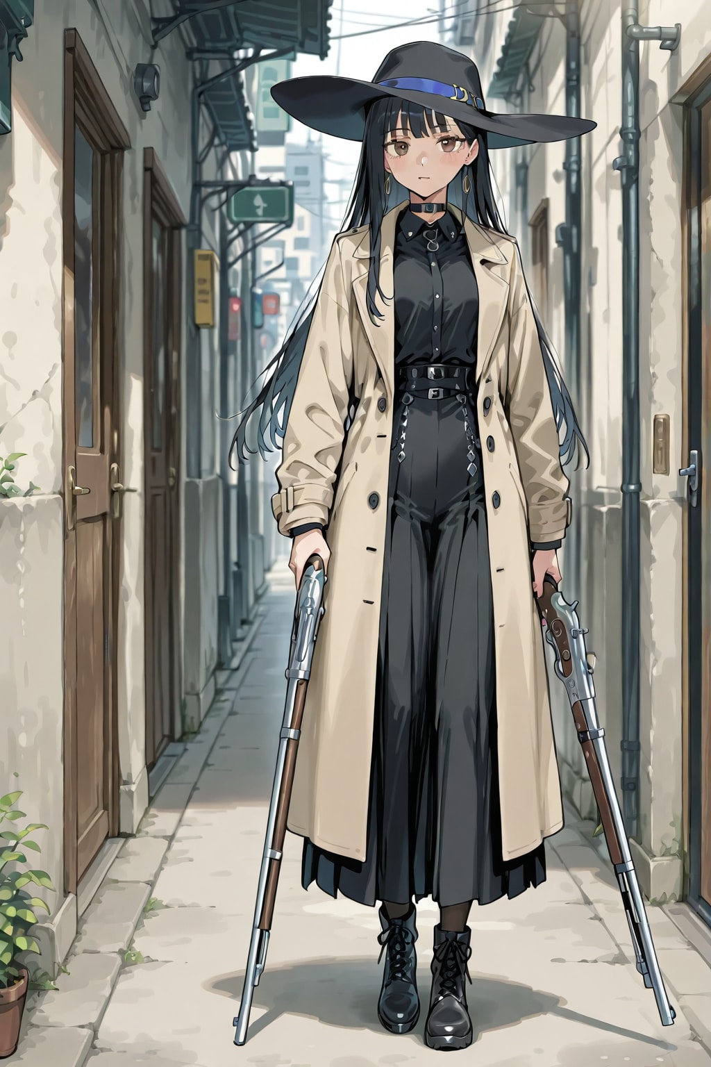 歌いながら銃で曲射してそうな女