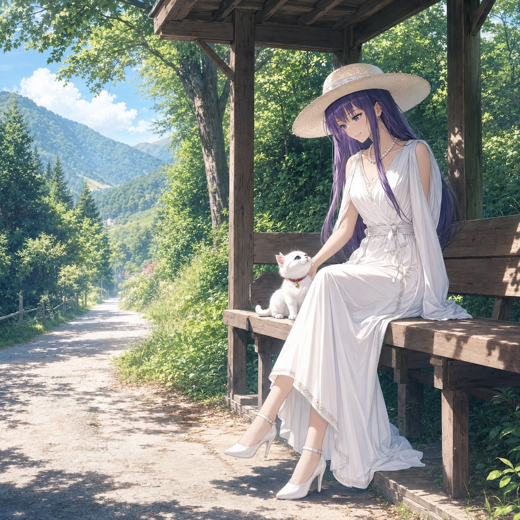 子猫と遊ぶ女性