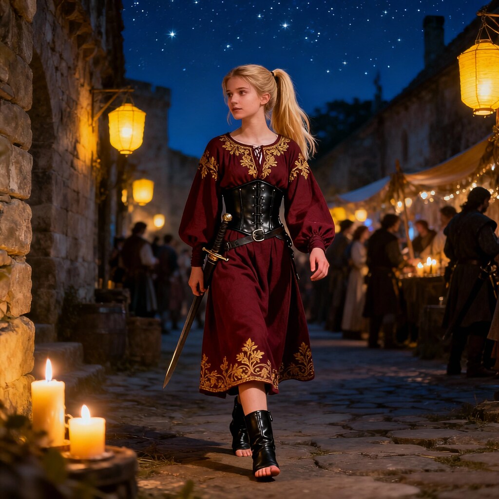 城下の祭りの夜