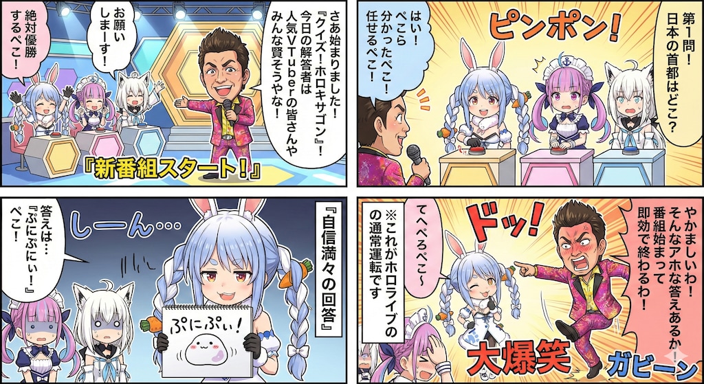 【漫画】もしホロライブがヘキサゴンに出演したら？