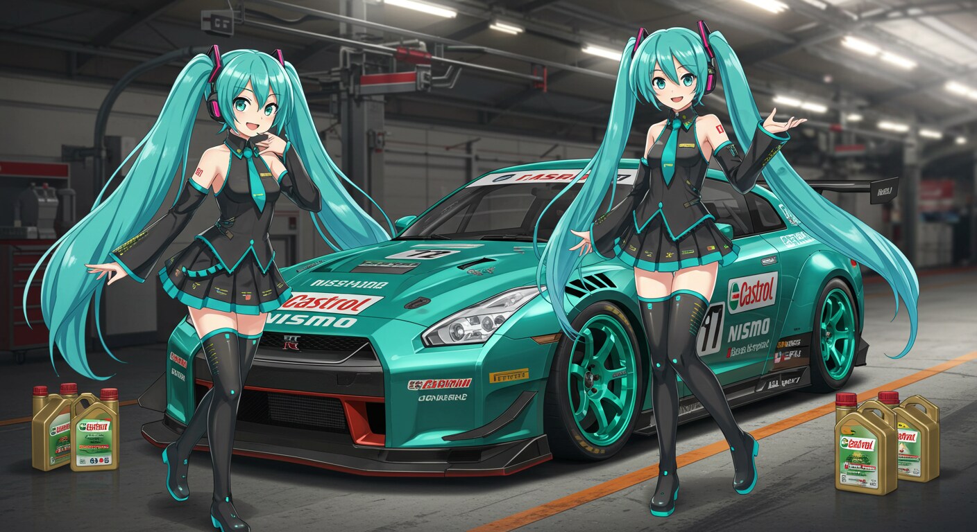 初音ミクとカストロールGT-R | の人気AIイラスト・グラビア