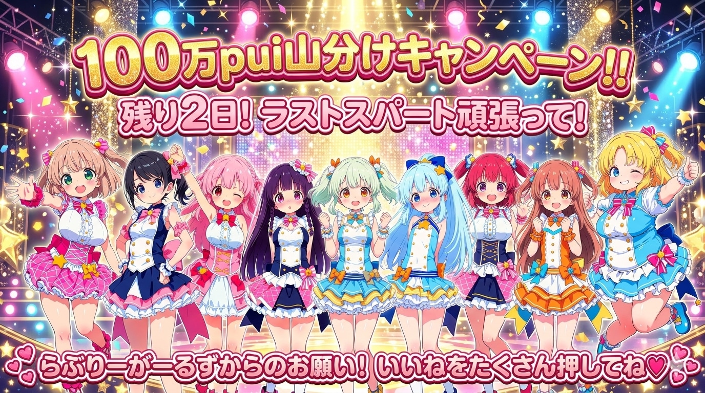 100万pui山分けキャンペーン！！