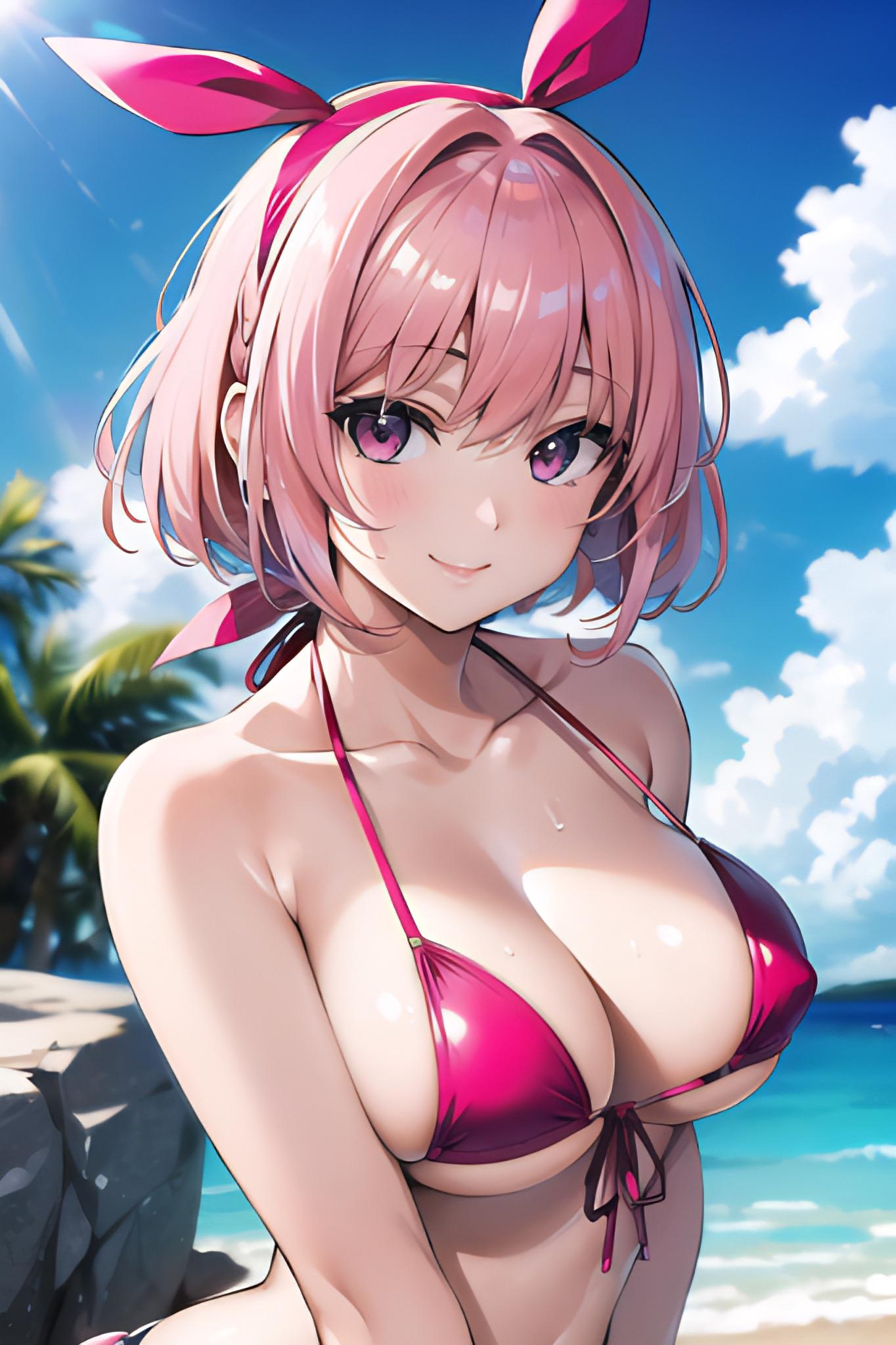 慰安旅行水着選手権「みんなに負けられないなぁ‥どうかな？優勝できそぉ？」@アイドル「モナ」