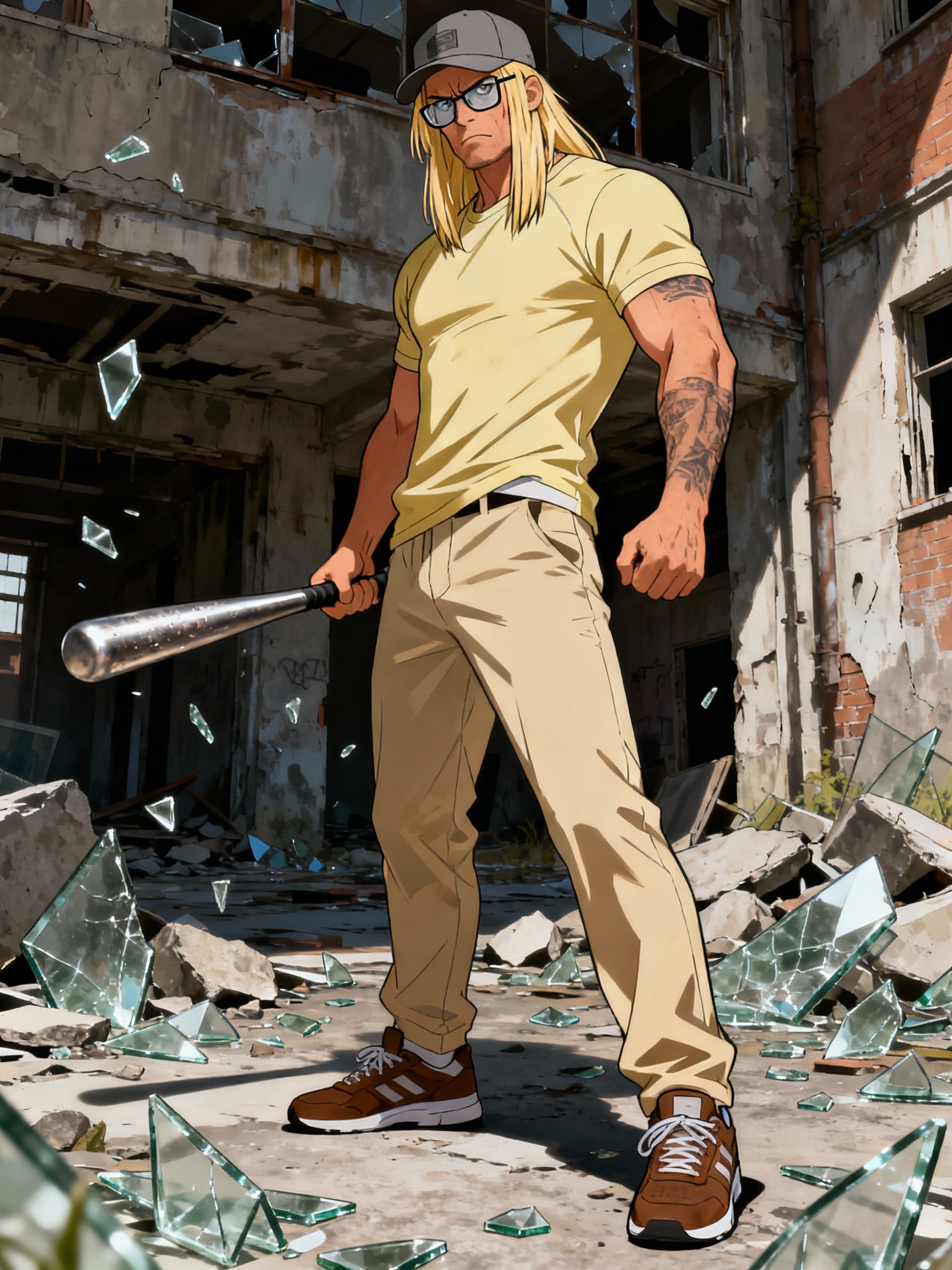 金属バット持ちのチンピラ　欧米人風 | の人気AIイラスト・グラビア