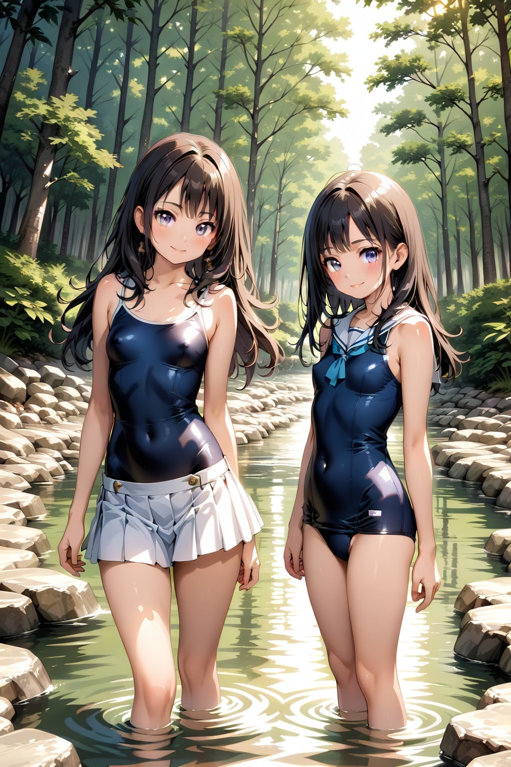 川遊びに来た姉妹