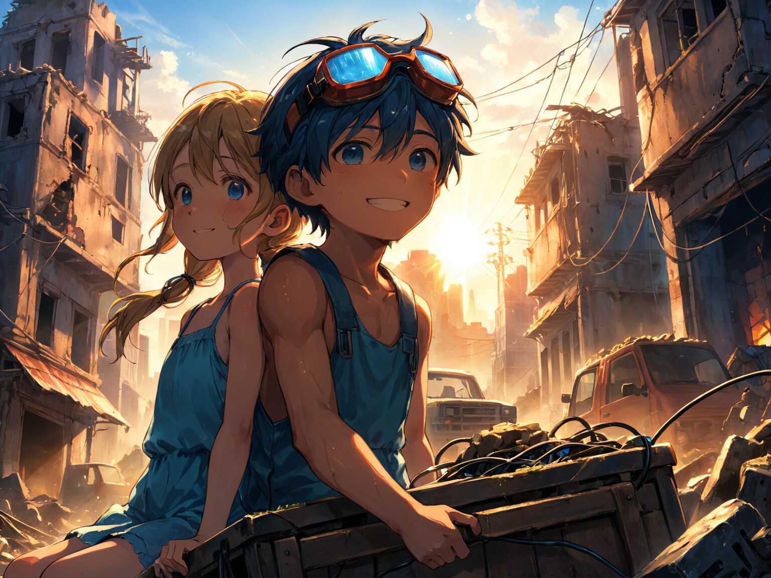 廃墟の少年少女 | の人気AIイラスト・グラビア