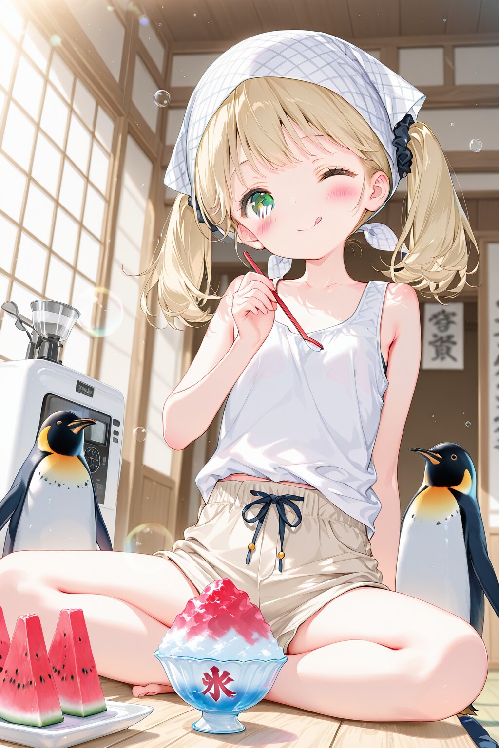 やった～！おやつはカキ氷だぁ～ | の人気AIイラスト・グラビア