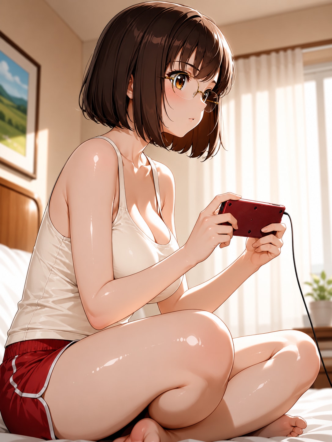 ファミコンを遊ぶ沙紀