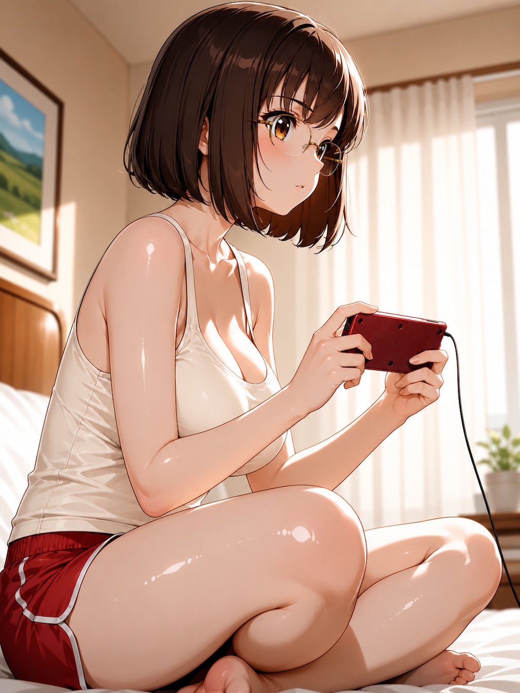 ファミコンを遊ぶ沙紀