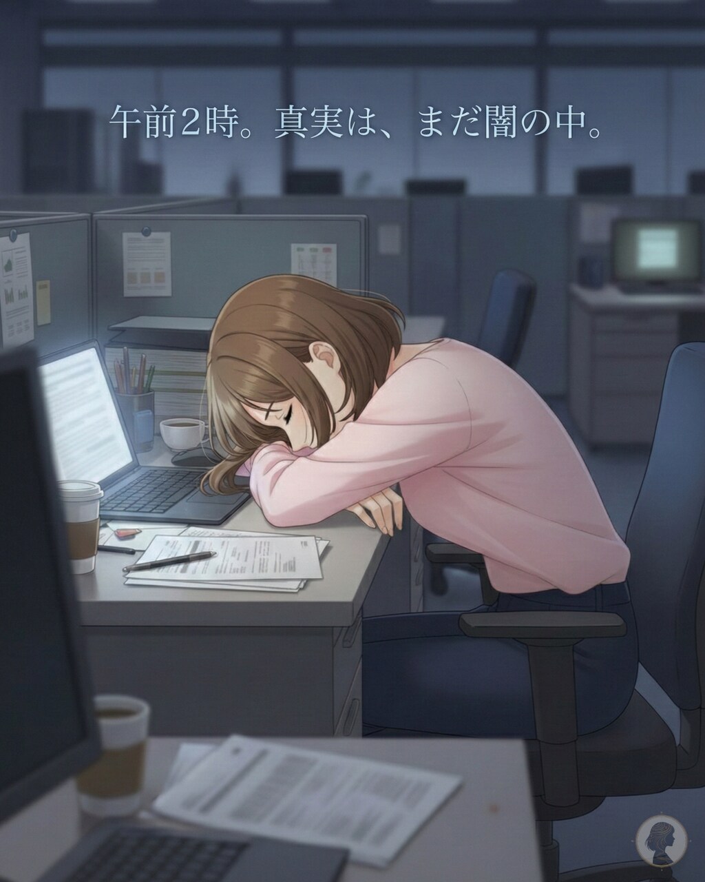 仕事が終わらない！深夜のリアリティ。