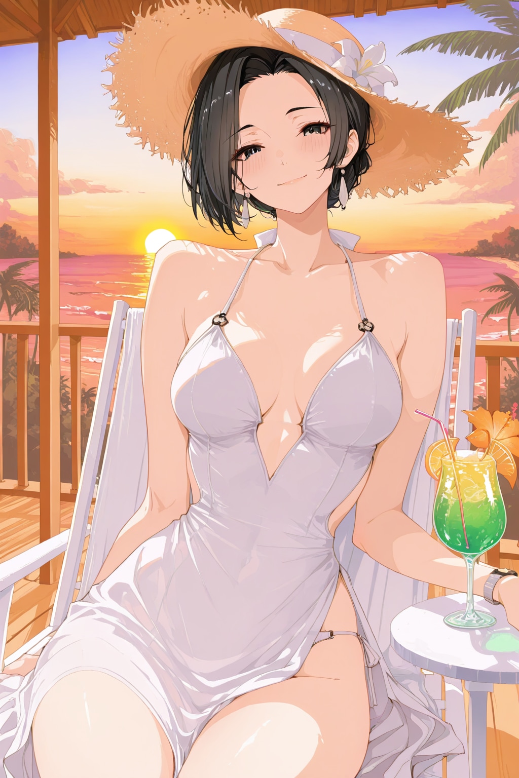 浜辺の夕涼み