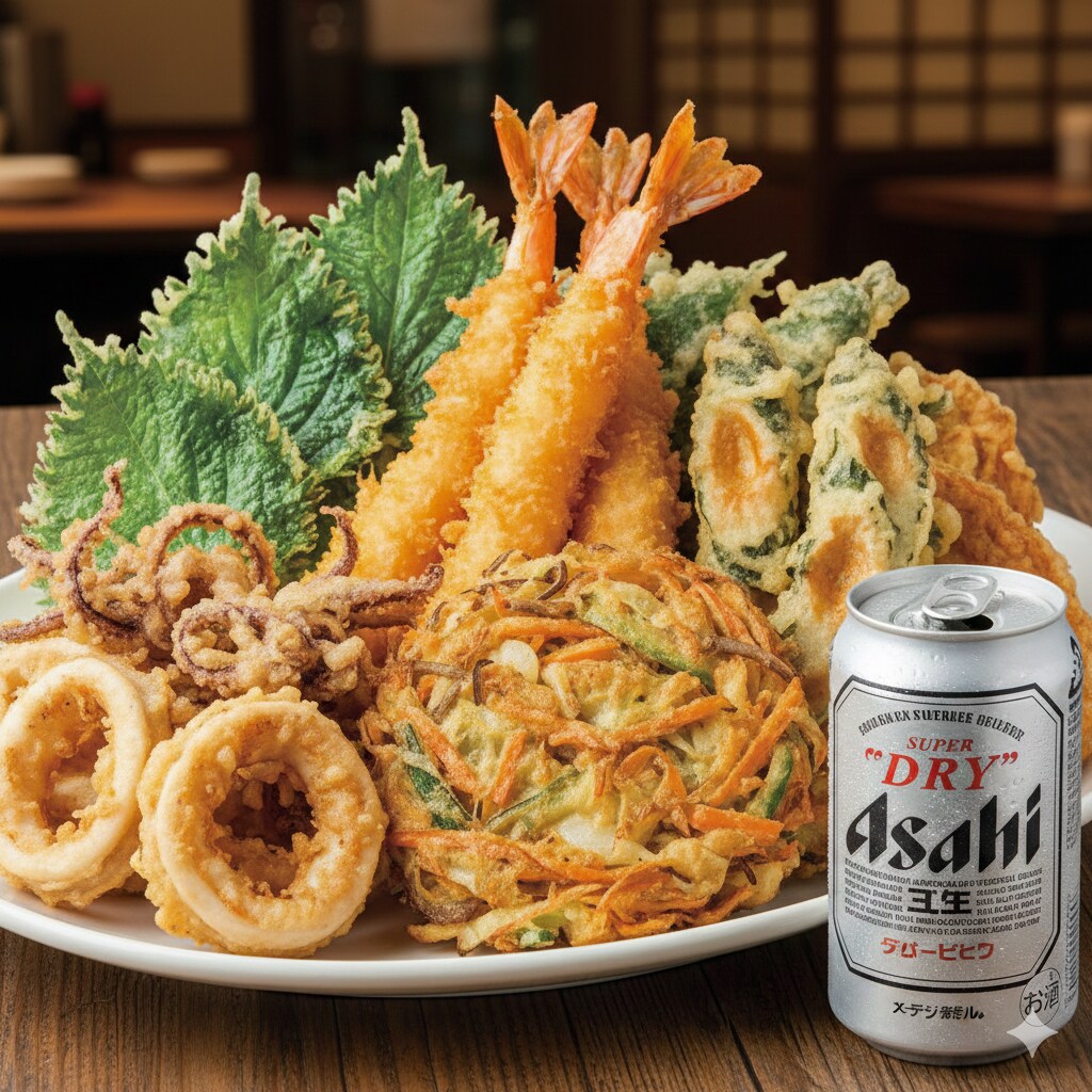 【晩飯】天ぷら盛り合わせ、キンキンのやつ | の人気AIイラスト・グラビア