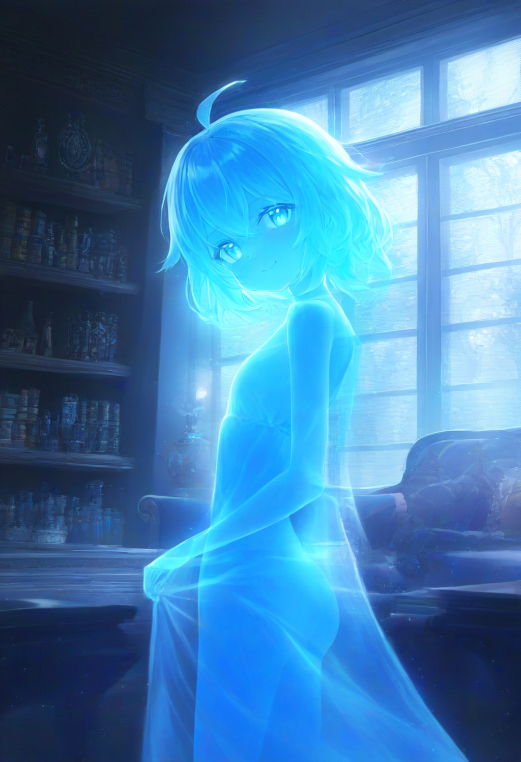 貴族宅の霊体少女