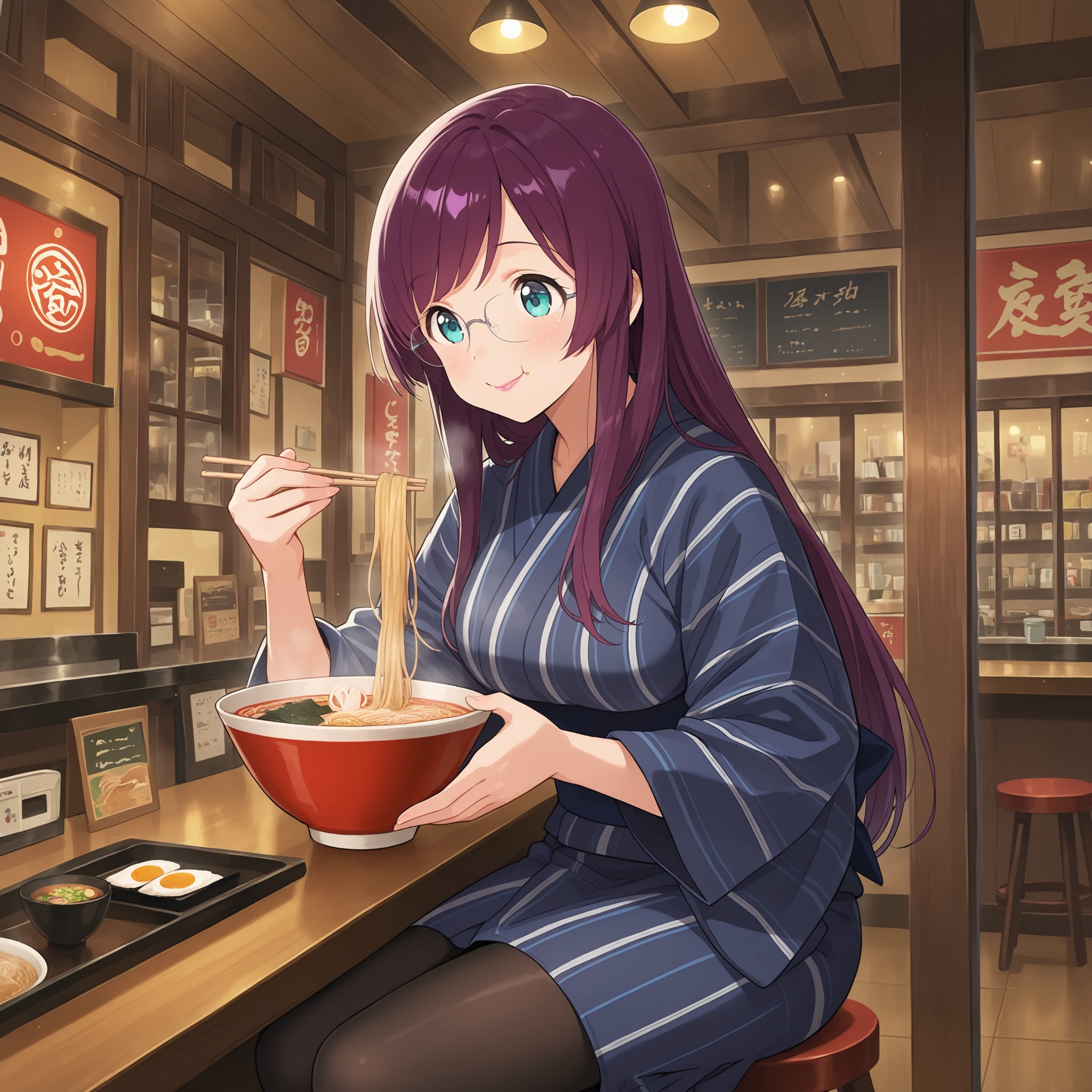 都会にクリスマスイブのラーメン | の人気AIイラスト・グラビア