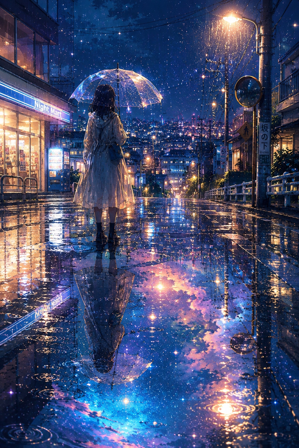 傘☂️「傘の中が宇宙」 | の人気AIイラスト・グラビア