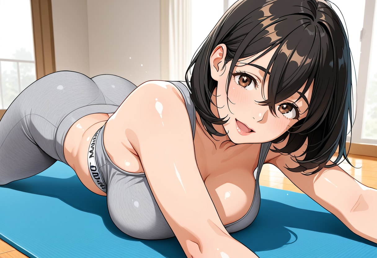 自宅でヨガ