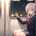 電車の少女（ちちぷい生成機能アンバサダー🍞🥐🥖） 4枚目