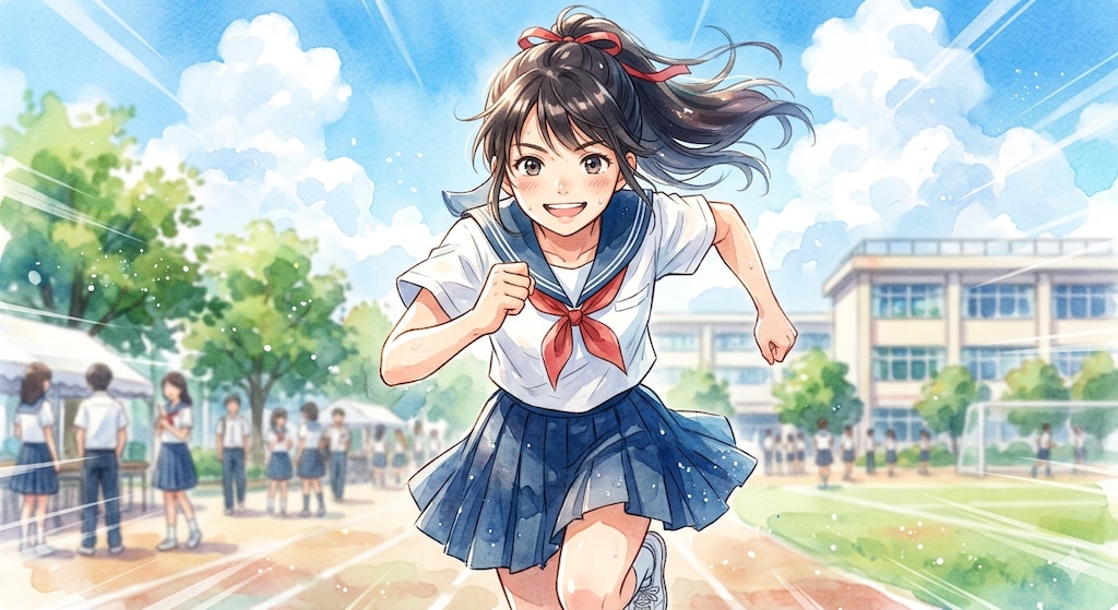 走る少女