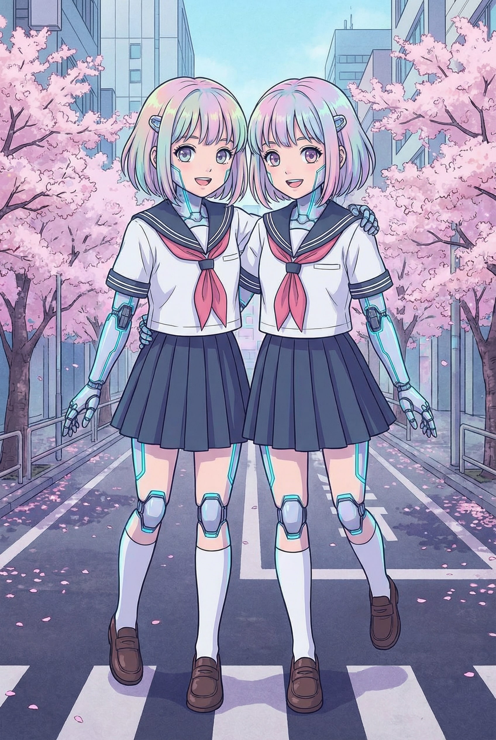 メカ娘双子 | の人気AIイラスト・グラビア