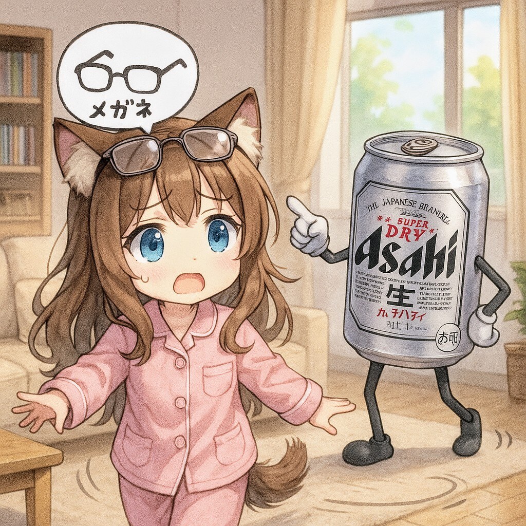 メガネを探す小さな女の子