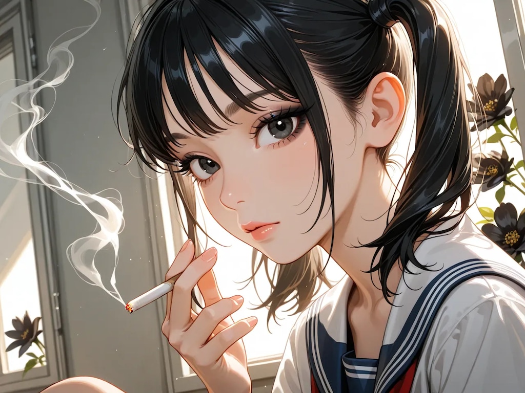 教室喫煙な不良お姉さん