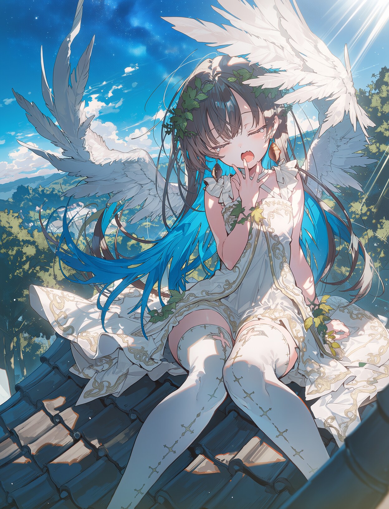眠たい天使様 | の人気AIイラスト・グラビア
