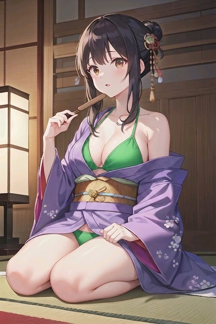 肩出し緑水着講談師？　談みすず
