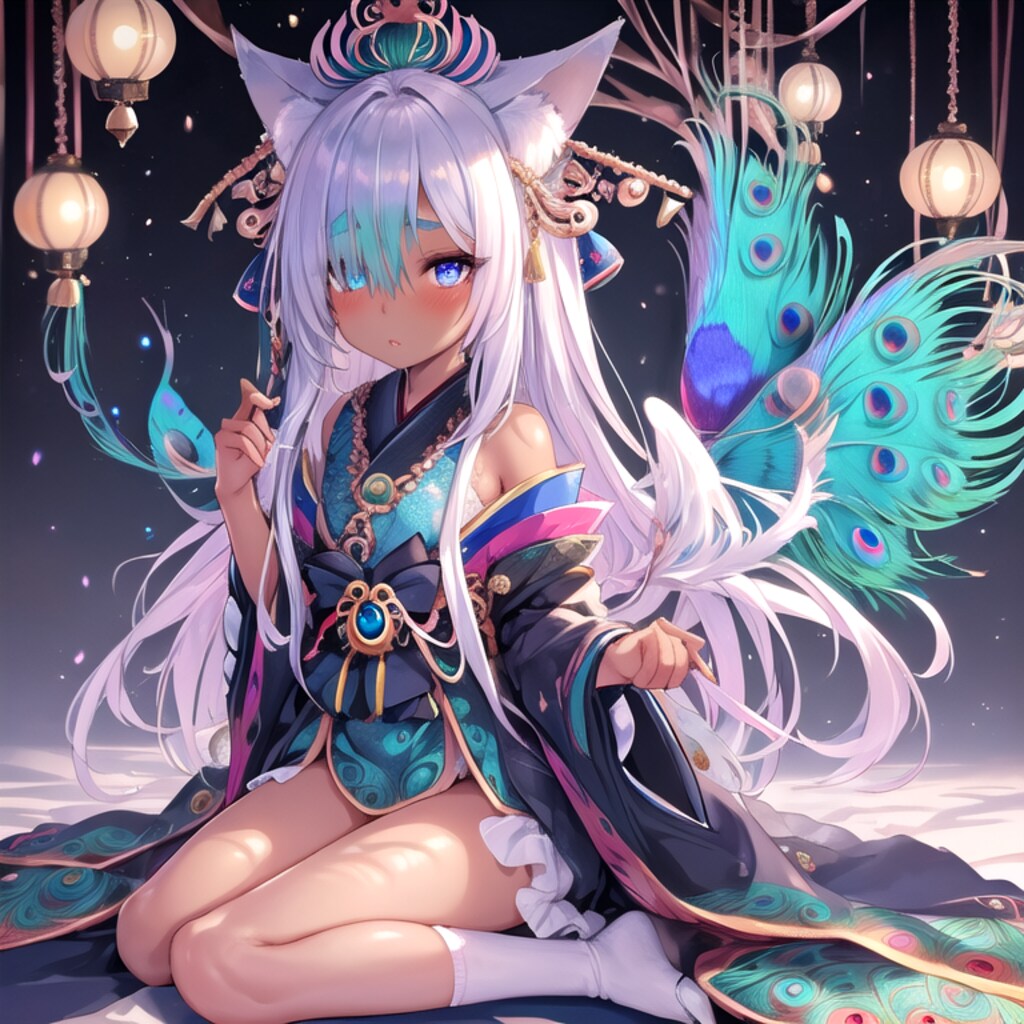 孔雀柄の狐娘・次女