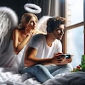 ゲームに興味津々な天使 11枚目