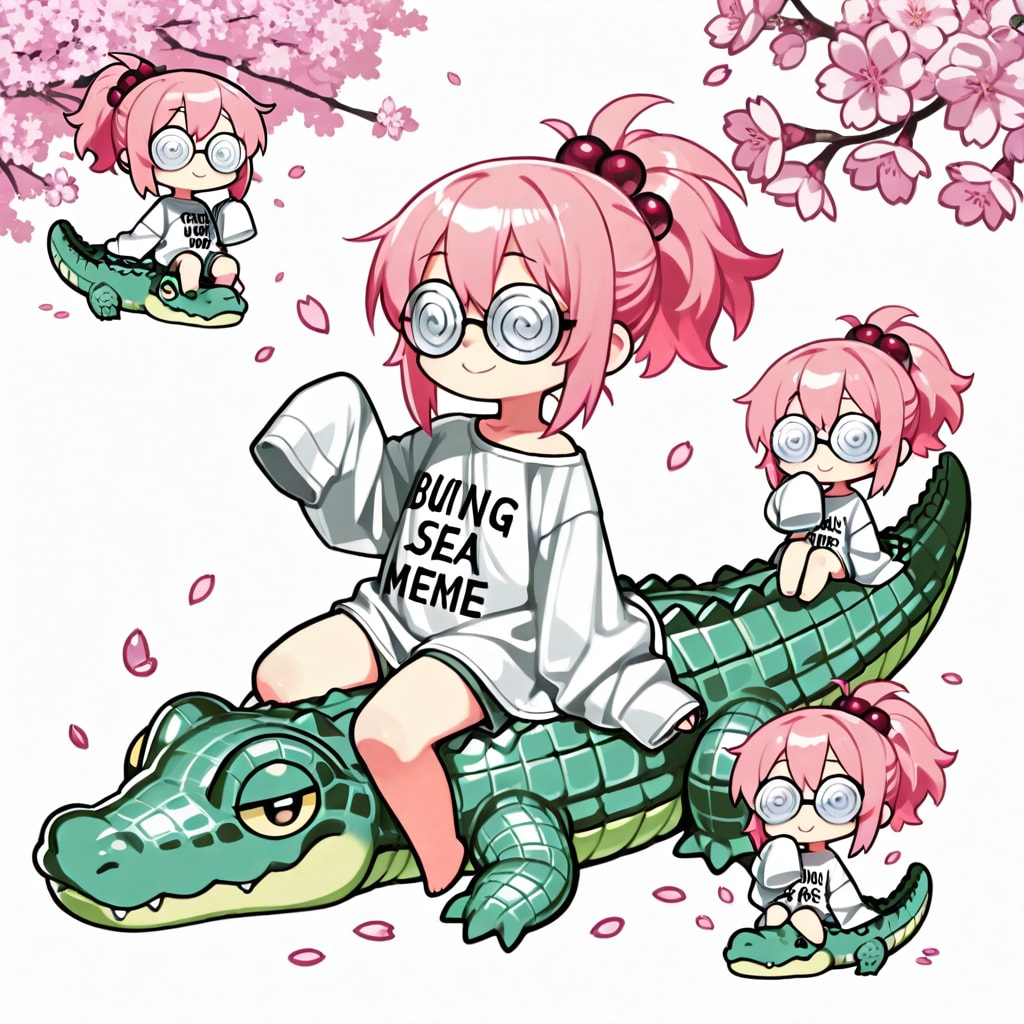 ワニとピンク髪ちゃん