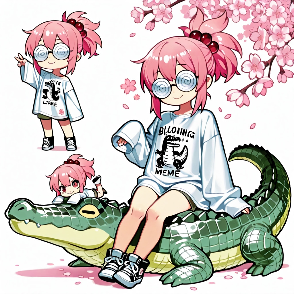 ワニとピンク髪ちゃん