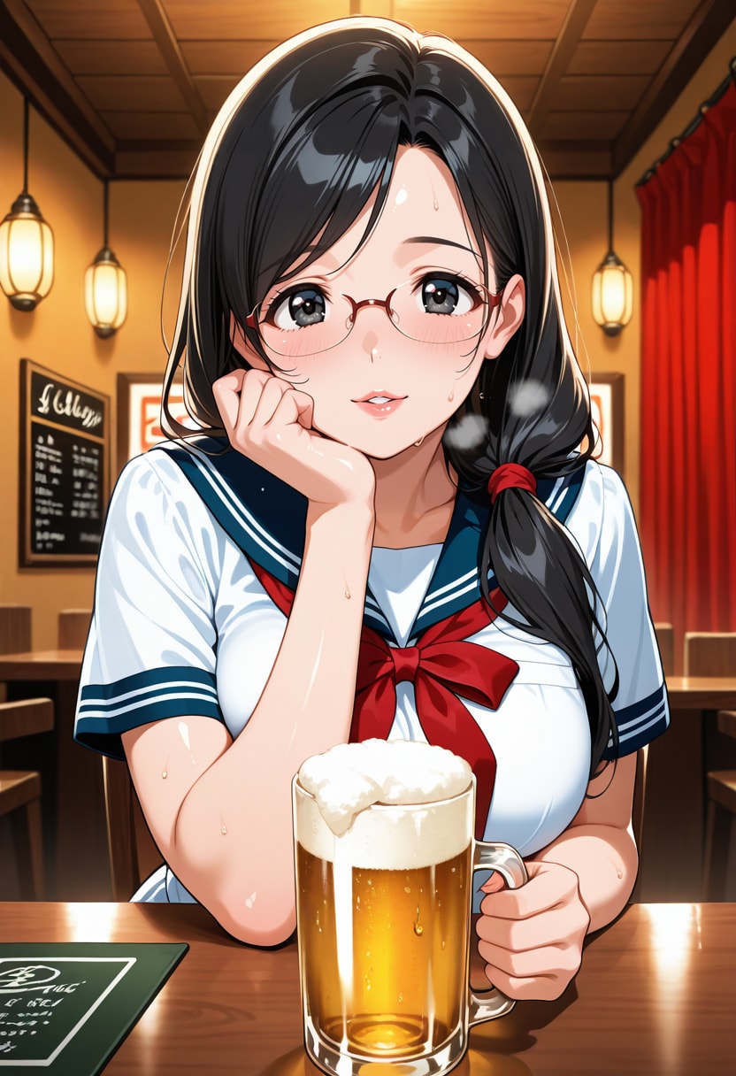 セーラー服熟女居酒屋 | の人気AIイラスト・グラビア