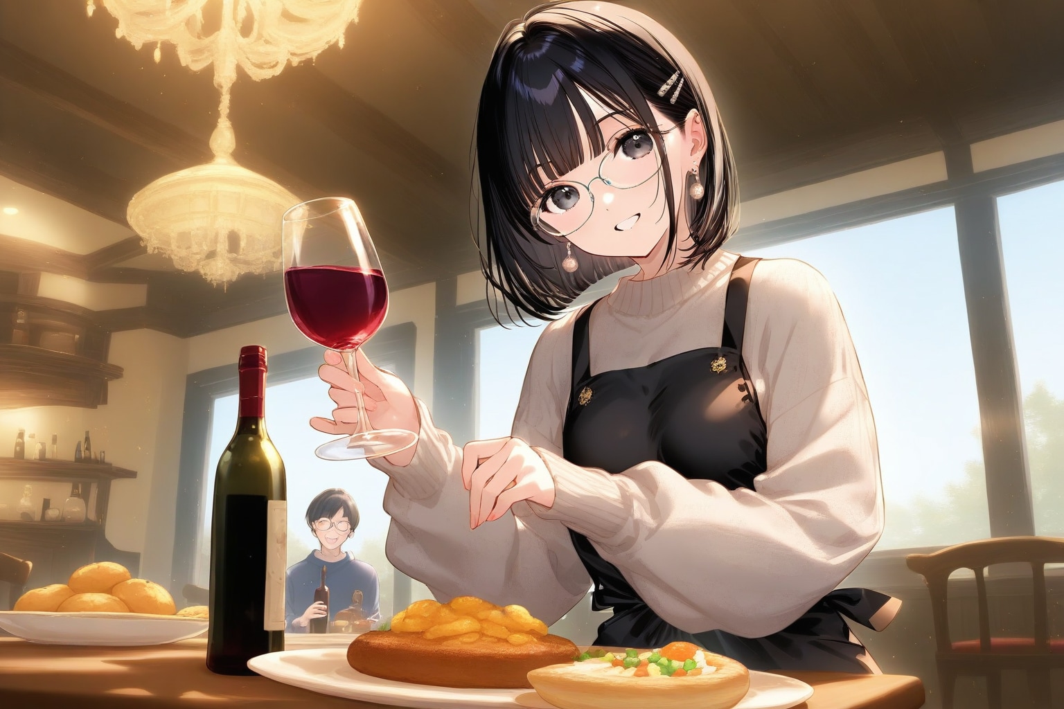 ホームパーティのメガネちゃん🍷👓✨