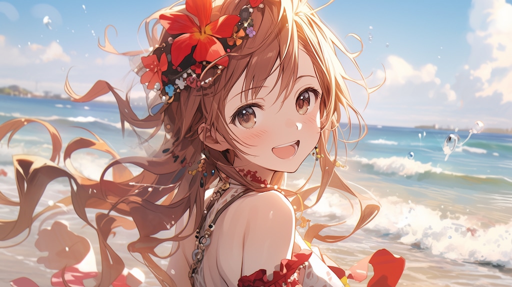 海辺の花冠少女と夏の約束