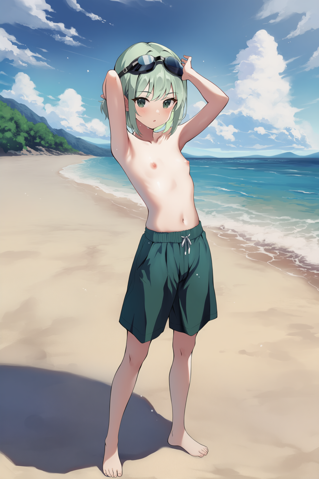 海岸の美少年？