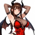赤い三つ編みサキュバス 2枚目