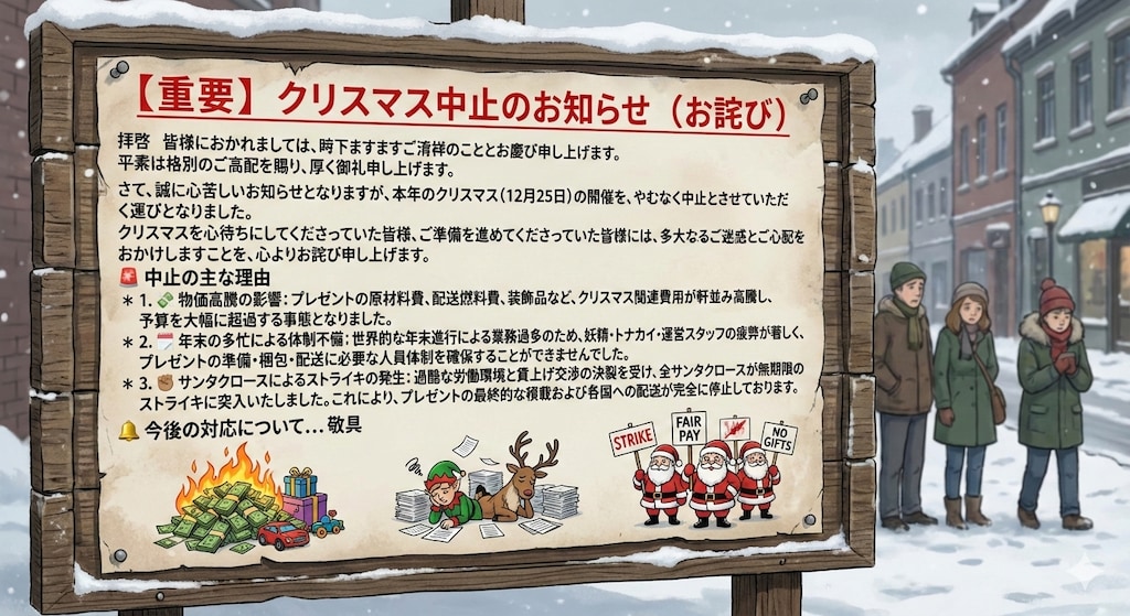 告知：クリスマス中止のお知らせ