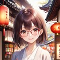 眼鏡女子 楓のお菓子の国 和菓子の村 7枚目