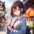 眼鏡女子 楓のお菓子の国 和菓子の村 5枚目