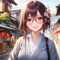 眼鏡女子 楓のお菓子の国 和菓子の村 4枚目