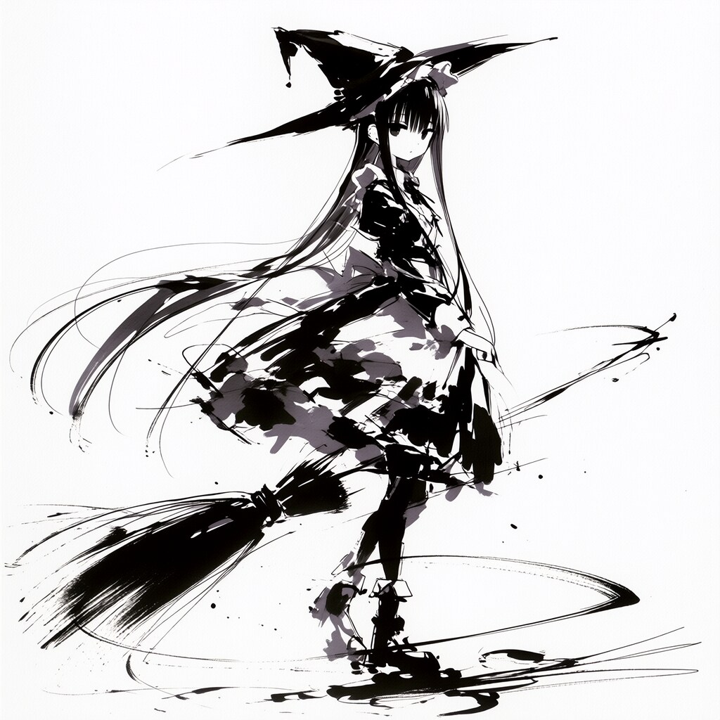 水墨画魔女