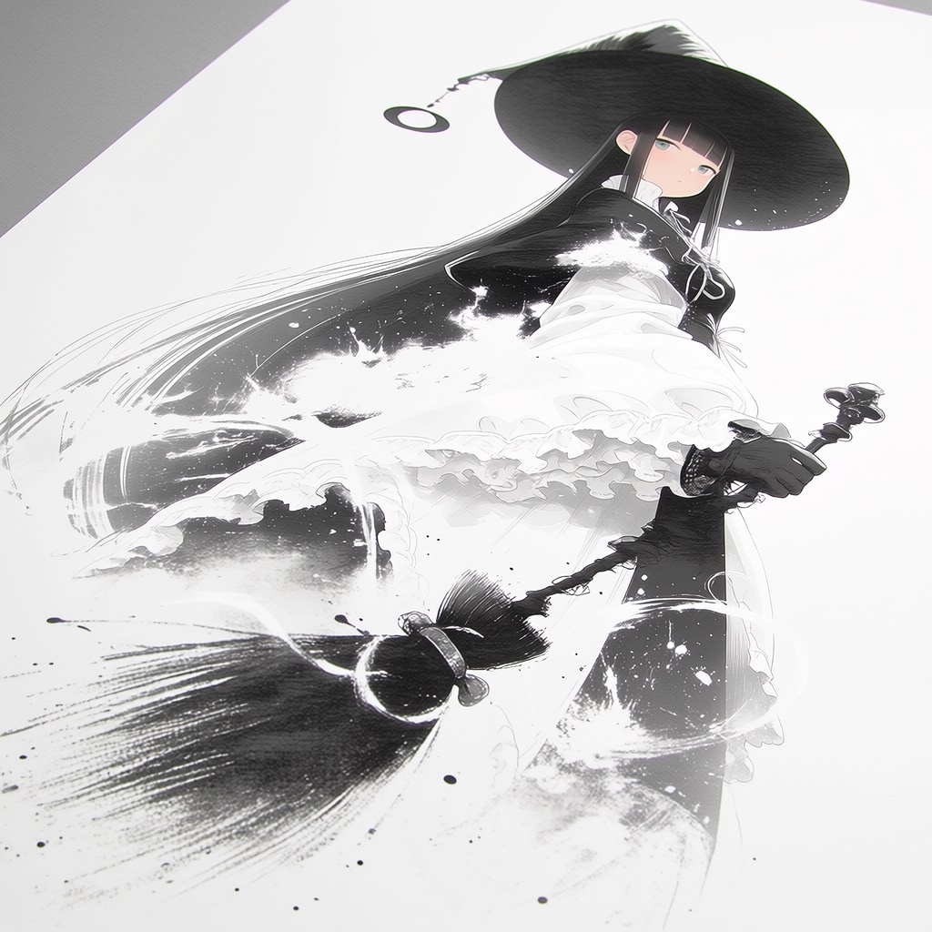 水墨画魔女
