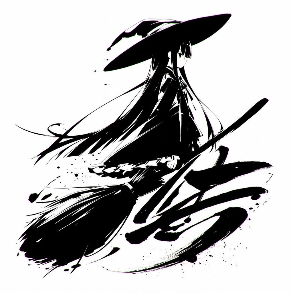 水墨画魔女