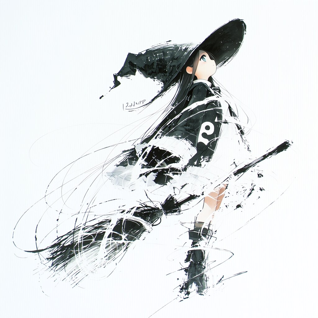 水墨画魔女