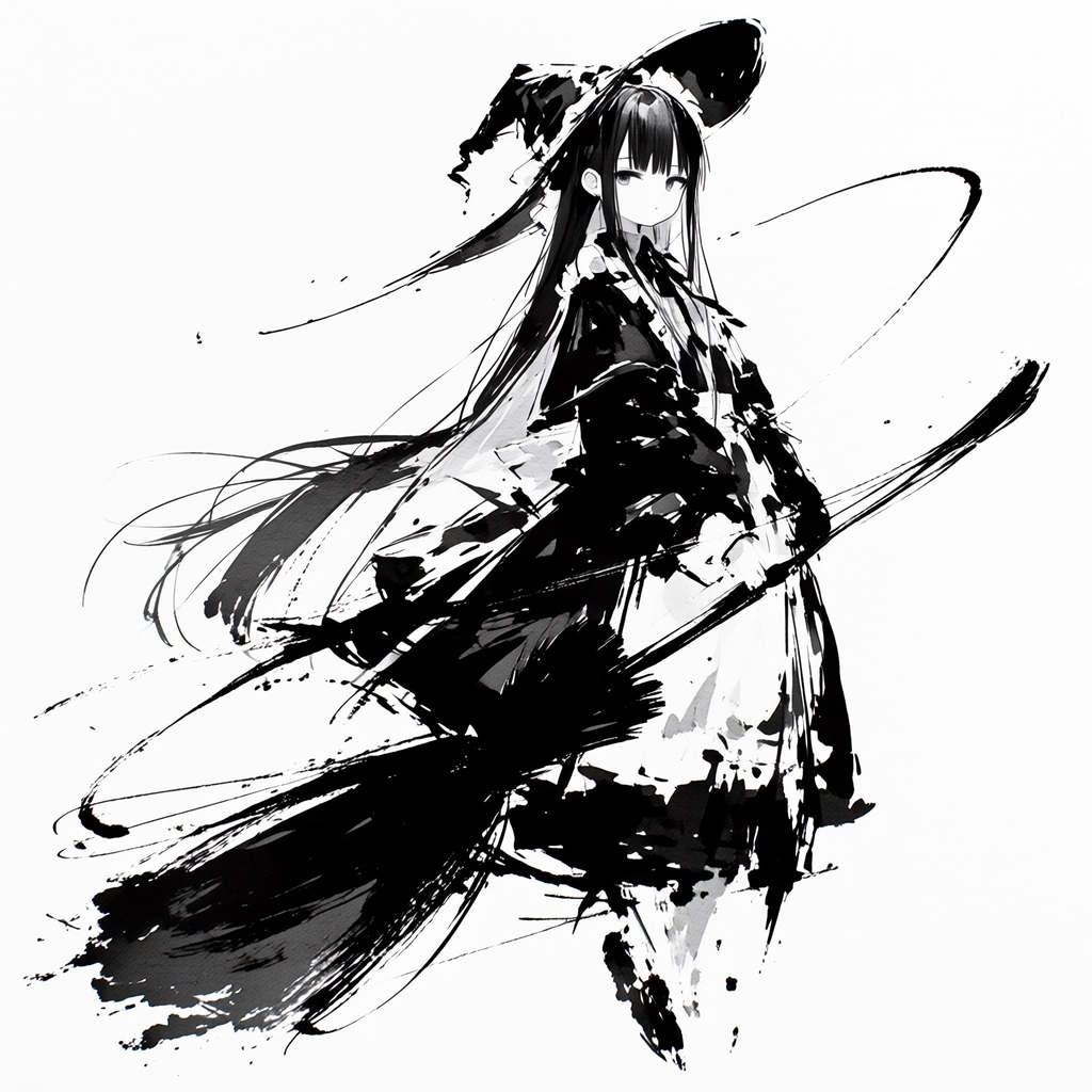 水墨画魔女
