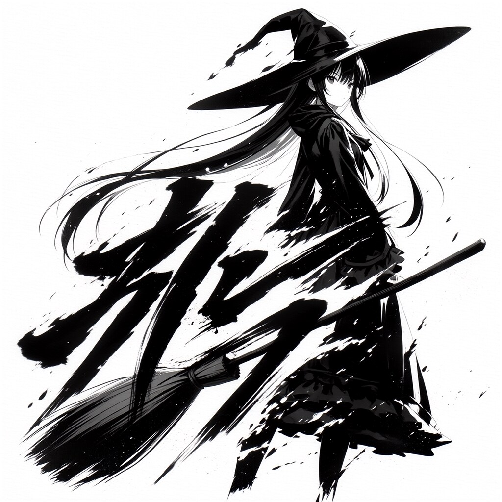 水墨画魔女