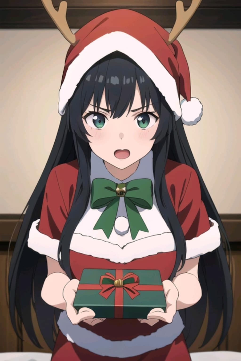 トナカイコスでプレゼント