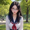 春風になびく黒髪 3枚目