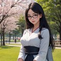 春風になびく黒髪 5枚目
