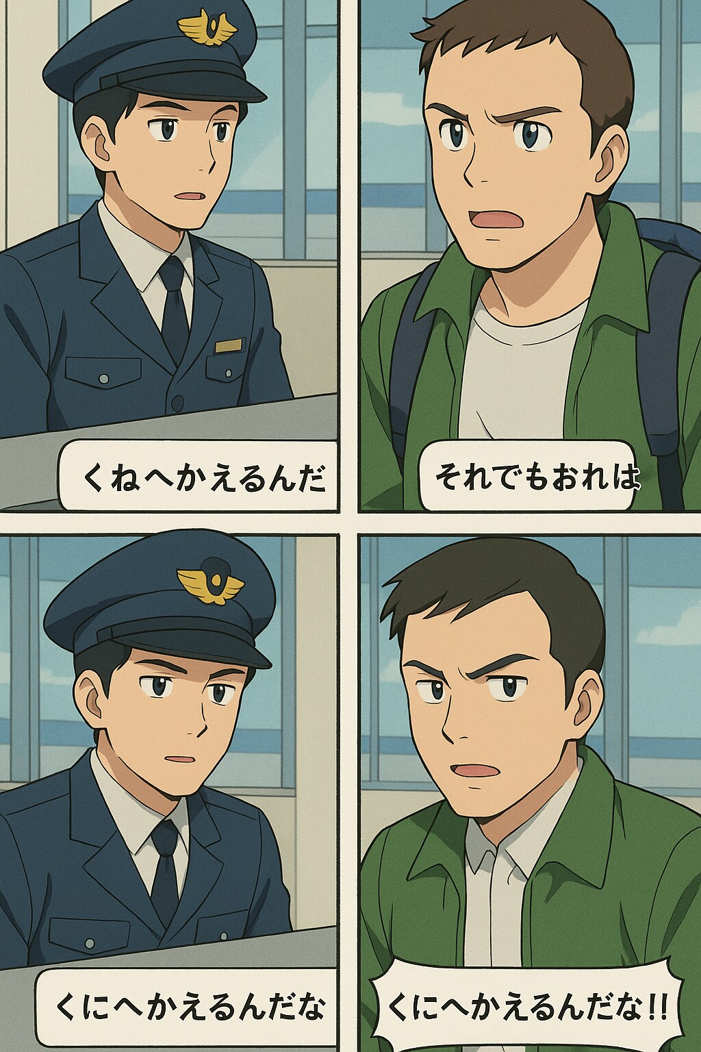 入国審査官と入国者(チャトピちゃん)